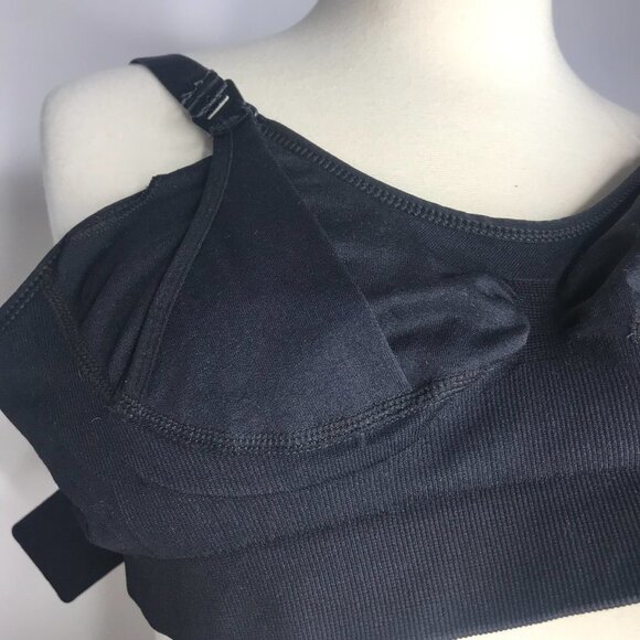 Kathy Maternity Full Coverage Nursing Bra Women's Black One Size Nylon Wireless - Picture 10 of 11